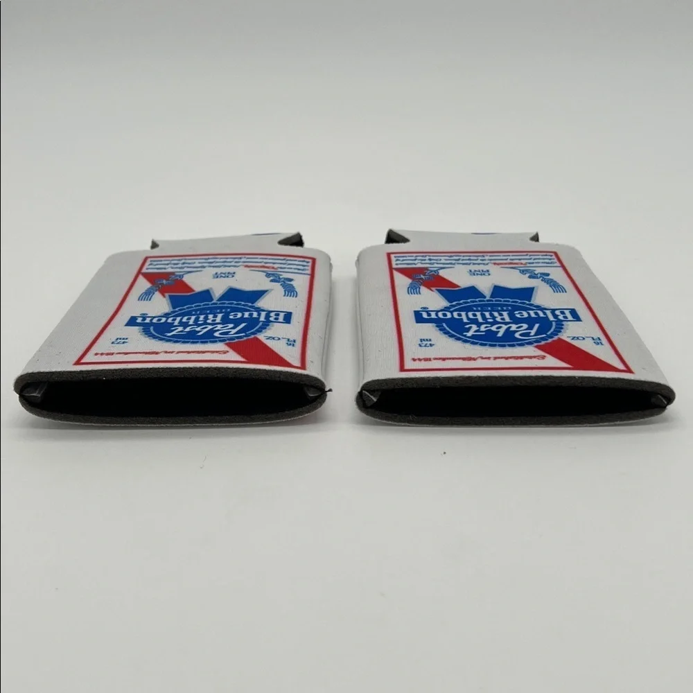 New Pabst Blue Ribbon 16oz PBR Beer Can Wrap Coolers Koozies Hughies (Set of 2)